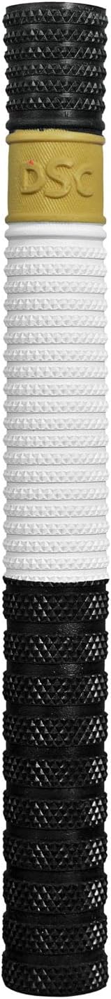 DSC Crest Cricket Bat Grip | Color: WhiteBlack | Pack of 1 | Material: Rubber | Better Shock Absorption | Enhanced Control | Simple Installation | Usage for All Players | Comfortable Fit