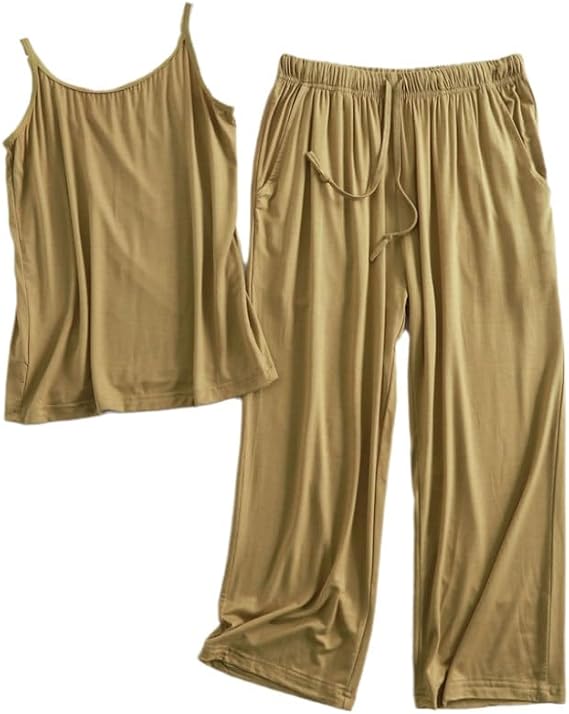 SWEPER Womens Pajama Set Sleeveless - Modal Vest Style Sling Sleep Tops with Pants Pajamas Set Bottoming Women Sleepwear