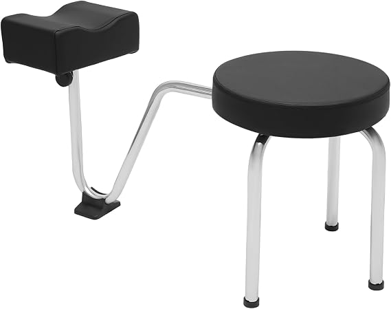 Pedicure Stool with Footrest, Height & Length Adjustable Pedicure Foot Rest, Salon Use Manicure Nail Station for Spa Beauty Salon, Soft and Resilient, Black