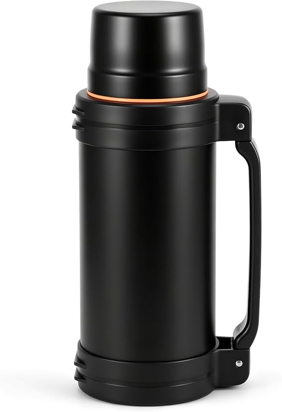 2L Large Capacity Flasks for Hot and Cold Drinks,Stainless Steel Vacuum Insulated Bottle with Coffee Cup Lid & Handle,Portable Travel Thermal Flask Hot Water Bottles for Outdoor Camping,Hiking,Cycling