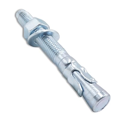 34 x 6-14 Wedge Anchor, Concrete Anchors Zinc Plated, Heavy Duty Expansion Bolt Fasteners for High Strength Concrete BricksBlocks, Natural Stone, 4 PCS
