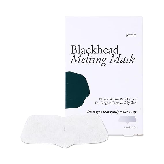 Petitfee Blackhead Melting Mask 5ea - Gentle Nose Mask, Blackhead Removing, Pore Care, Exfoliating with BHA, Salicylic Acid, Centella Asiatica, Oil Control