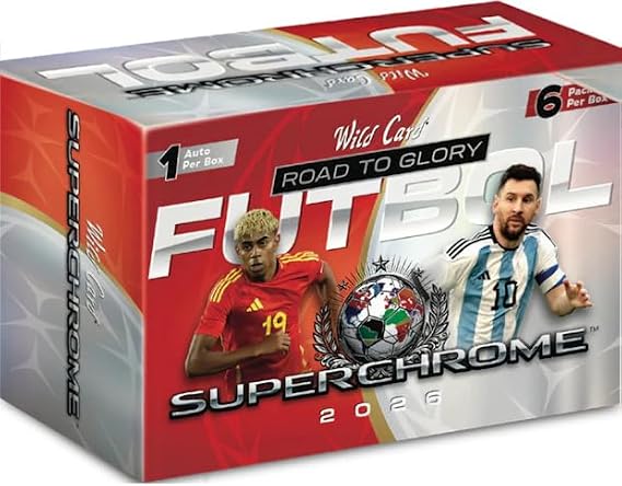 2026 ワイルドカード スーパークローム サッカー フットボール ロード・トゥ・グローリー トレーディングカードボックスホビーボックス1枚につきサイン入りカード1枚