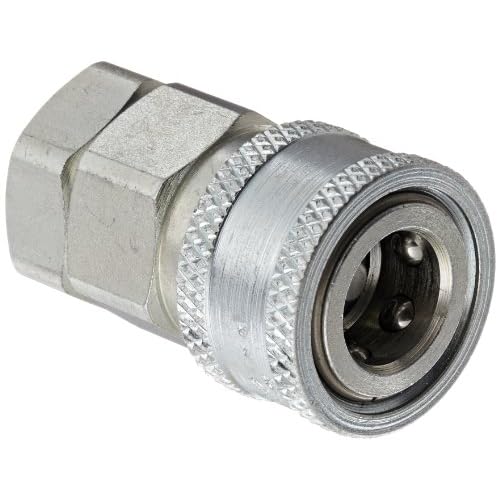 Snap-Tite VHC6-6F Zinc-Plated Steel H-Shape Quick-Disconnect Hose Coupling, Sleeve-Lock Socket, 38 NPTF Female x 38 Coupling Size