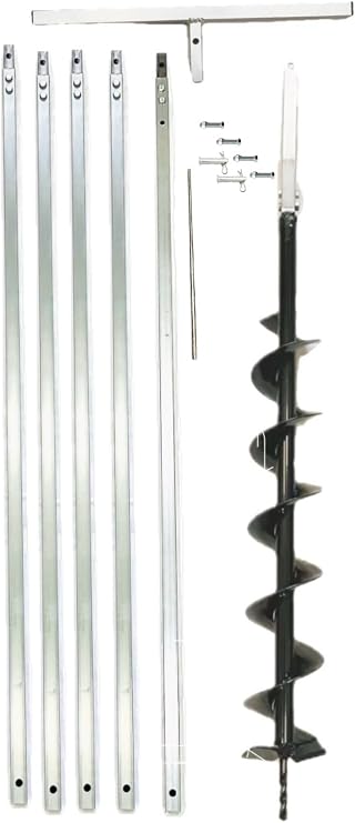 [with Instructions Hole Well Digging Tool kit Length 3.15inch Auger Total Length 20.5feet (Extension can be Added) Made of Lightweight Steel Pipe