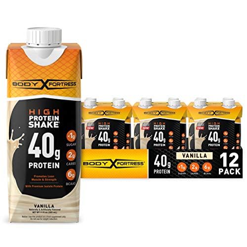 Body Fortress Ready to Drink Protein Shake, 40g of Protein, Vanilla, 11 Fl Oz Pack of 12
