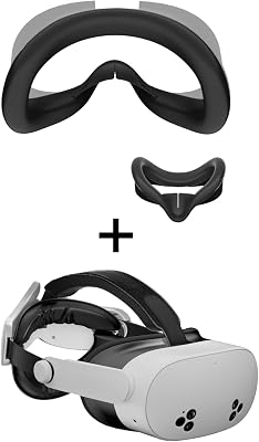 APEXINNO Silicone Face Pad Cover for Meta Quest 3S Accessories,Comfort Head Strap Compatible with Meta Quest 3S,Elite Strap Replacement Accessories VR Headstrap with Comfortable Headpad