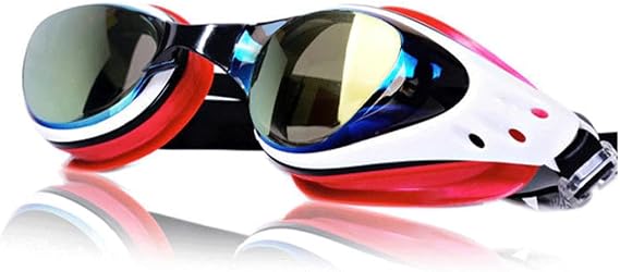 Electroplating Waterproof Anti-Fog high-Definition Height with Degree Myopia Professional Swimming Glasses Men and Women Swimming Goggles (Color : A)
