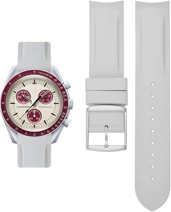 Watch Straps for Omega x Swatch Strap MoonSwatch / Rolex Watch / Watch 20 mm Rubber Omega X Swatch Moonswatch Speedmaster Replacement Strap Curved Moonswatch Swatch Strap for Men and