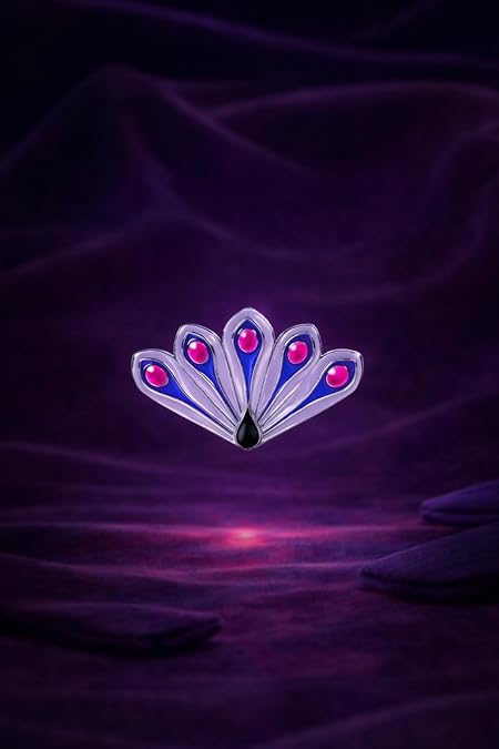 ZAG STORE - Miraculous Ladybug - Peacock Charged Brooch, Stainless Steel,Dark Blue,Pink,Purple