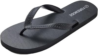 ForeMode Slim Flip Flops for Women Beach Rubber Shower Shoes Basic Thong Sandals Super Lightweight for Beach, Shower, and Everyday Wear