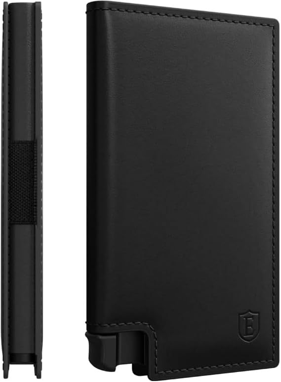 Ekster Parliament Pop Up Minimalist Wallet for Men - Nappa Black