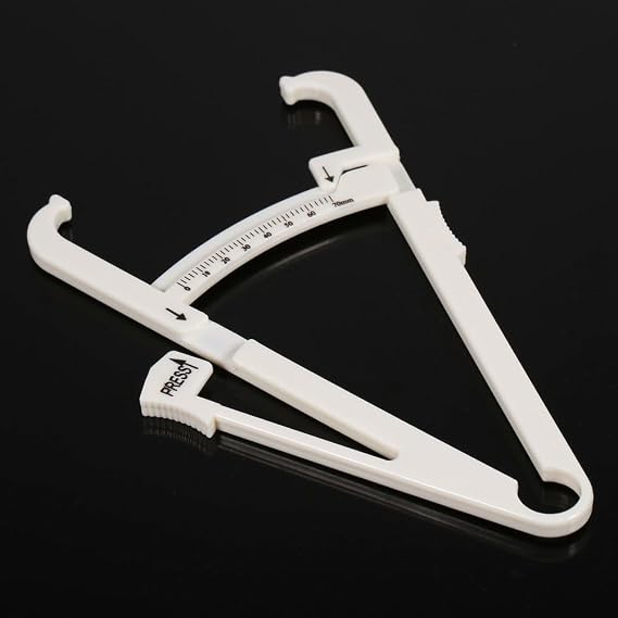 White Body Fat Caliper, Handheld Body Fat Measurement Device, Body Fat Loss Skinfold Calipers Accurate Measuring Body Fat for Men and Women, Body Fat Monitors, Health Monitors