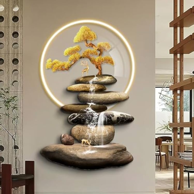 LED Wall Sculptures, 3D Wall Murals for Bedroom, Plug-in Power Supply Wall Art, LED Luminous Wall Decor, Relief LED Decorative Painting for Entrance Hallway Living RoomB,39.3  23.6in