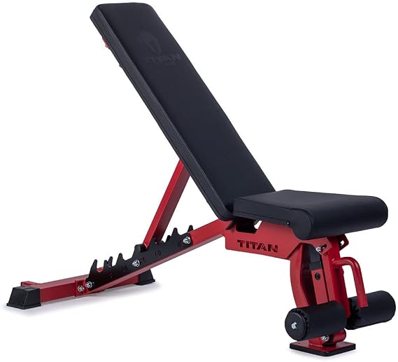 Titan Fitness Elite Series Adjustable FID Bench, 500 LB Incline & 1000 LB Flat, Versatile Utility Bench for Home Gym Weightlifting, Strength Training, Flat, Incline, Upright Positions