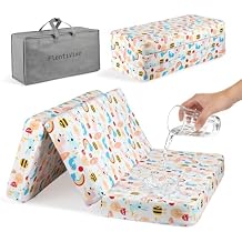 Trifold Pack and Play Mattress 38x26 - Dual Sided Pack N Play Mattress Pad (Firm for Baby, Soft for Toddler), Cooling Gel Memory Foam Playpen Mat, Waterproof Portable Crib Mattress Topper
