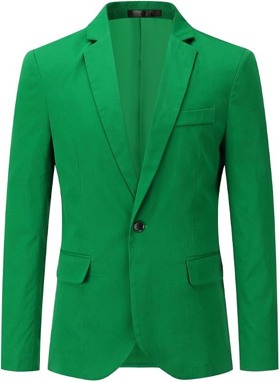 YUNCLOS Men's Slim Fit Casual 1 Button Notched Lapel Blazer Jacket