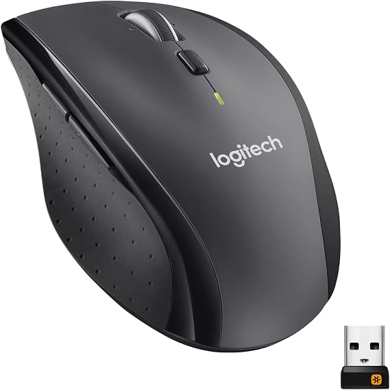 Logitech M705 Marathon Full Size 2.4 GHz Wireless Mouse - Black