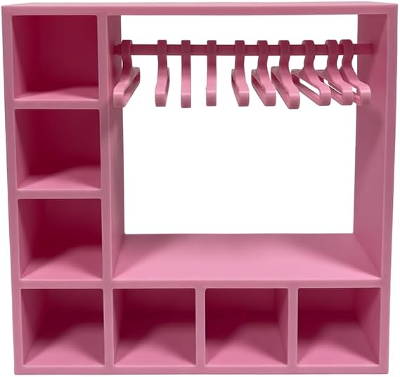 Doll Clothes Closet, Portable Mini Dog Outfit Wardrobe Pet Doll Hats Display Case for Wardrobe Dresses Skirts Clothes