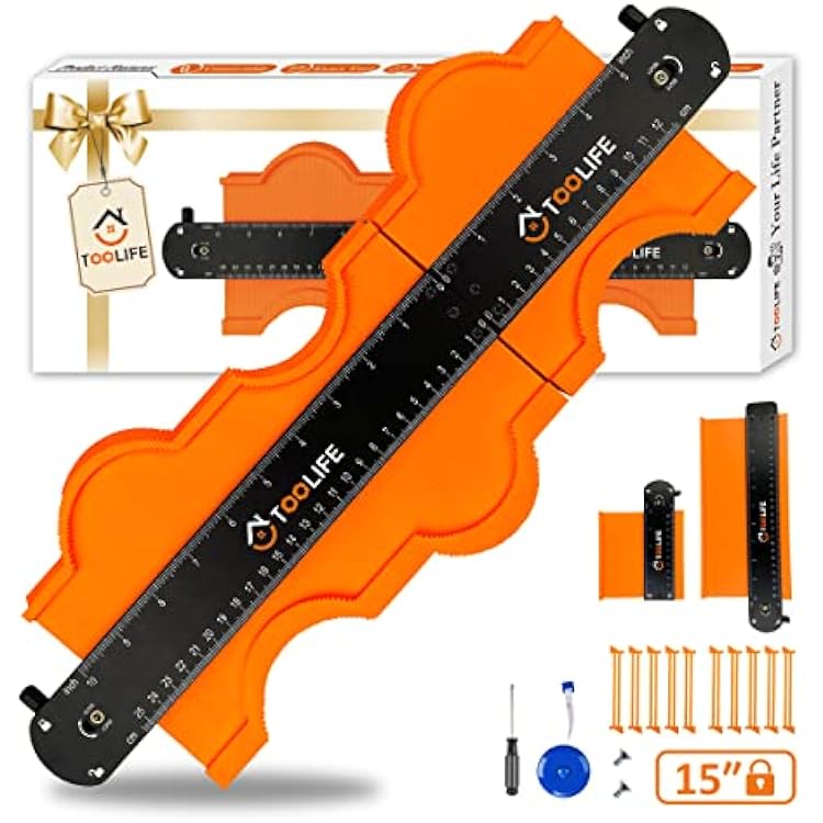 TOOLIFE Connectable Contour Gauge with Lock, Stocking Stuffers,Gifts for Men Him Husband Dad,Woodworking Tools for Flooring, Cool New Measuring Tool for odd Shape, Christmas Gifts Anniversary Birthday