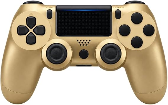 Çeşithane Doubleshock 4 Kablosuz Oyun Kolu – PS4 / PC/Android Uyumlu, Bluetooth Gamepad, Titreşimli, Touchpad & Gyro Sensörlü Kontrolcü (Altın)
