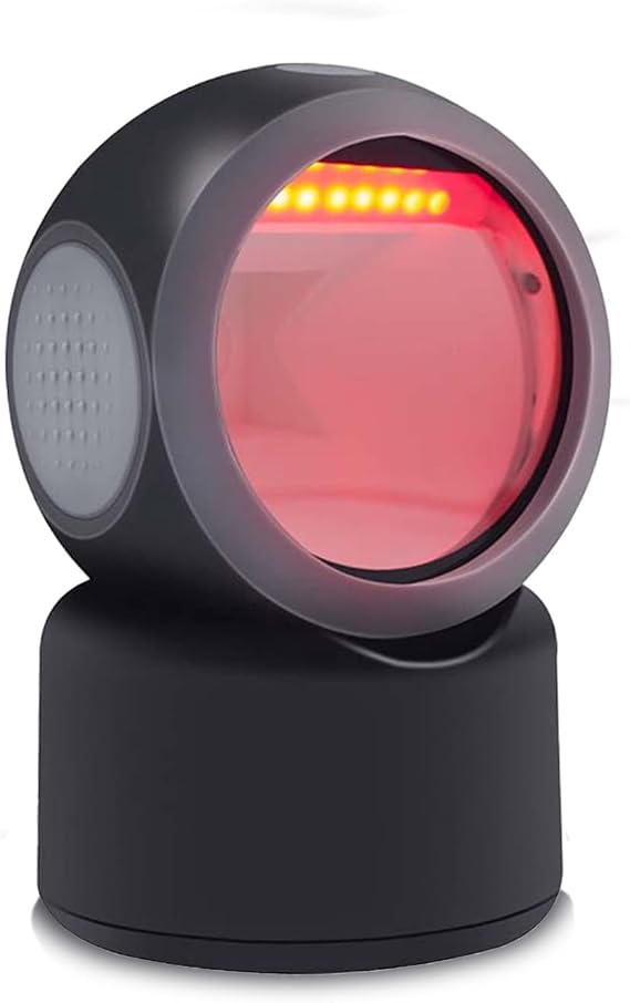 Alacrity 2D 1D QR Desktop Barcode Scanner, Omnidirectional Hands Free USB Wired Barcode Reader, Capture Codes on Screen, 3300DW, Black