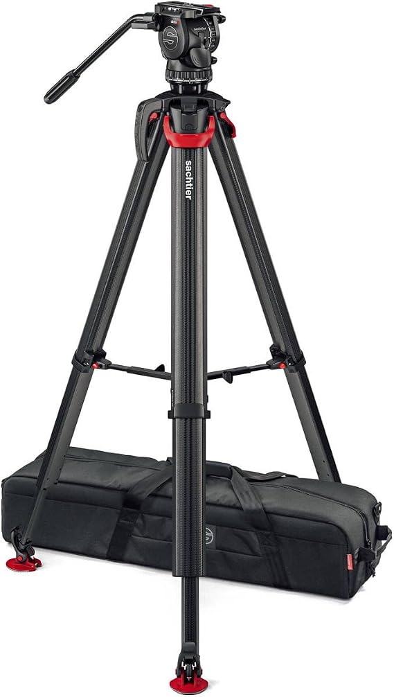 Sachtler aktiv8 Sideload System with flowtech75 Tripod Mid-Level Spreader