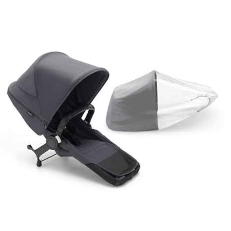 Bugaboo Donkey 5 Duo Expansion Set Turns Your Donkey 5 Mono Into a Double Pushchair Improved Side By Side Design Reversible Seat and One-Hand Steering Stormy Blue