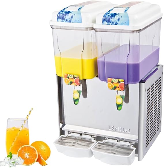 Commercial Beverage Dispenser, Double Cylinder 36L Cold Drink Machine Cold Drink Shop Beverage Machine, Suitable for Including Soy Milk, Milkshake, Juice