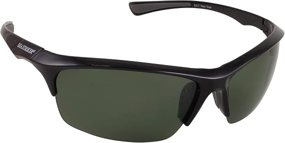 Sea Striker Reel Deal Polarized Sunglasses Rectangular, Black, One Size (317)