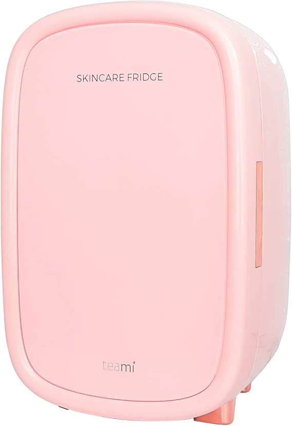Teami Pink Mini Fridge 12L for Skincare - Increase Effectiveness By Cooling - Mini Refrigerator for Bedroom or Bathroom Extends Shelf Life of Cosmetic Beauty & Skin Care Products