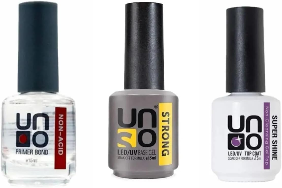 Fontenay Kalıcı Oje Set Uno Non-Acid Primerbond 15 Ml Primer+Strong Base Coat 15 Ml+Top Coat 15 Ml Şeffaf