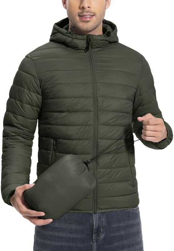 Pioneer Camp Men's Quilted Jacket Lightweight Waterproof Puffer Jacket Stowable