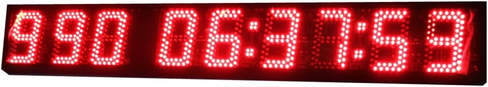 AZOOU Giant 5 High Character 9 Digits LED Days Countdown Clock Max Count up to 1000 Days hours minutes seconds