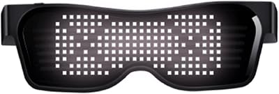LED Glasses, Bluetooth APP Connected LED Display Smart Glasses USB Rechargeable DIY Funky Glasses for Party Club DJ Halloween