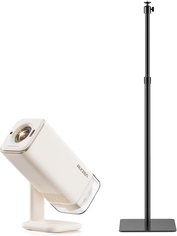 Aurzen BOOM Air Smart Projector with Google TV & Floor Stand Bundle 1080P 500 ANSI, Auto Focus, Fixed 47" Stand