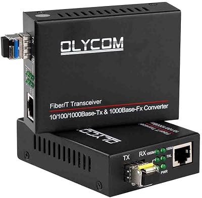 A Pair of Gigabit Ethernet Fiber Optical Media Converter Bidi 101001000Base-Tx Optic SM 20km to RJ45 Port with 1.25Gbs SFP Transceivers