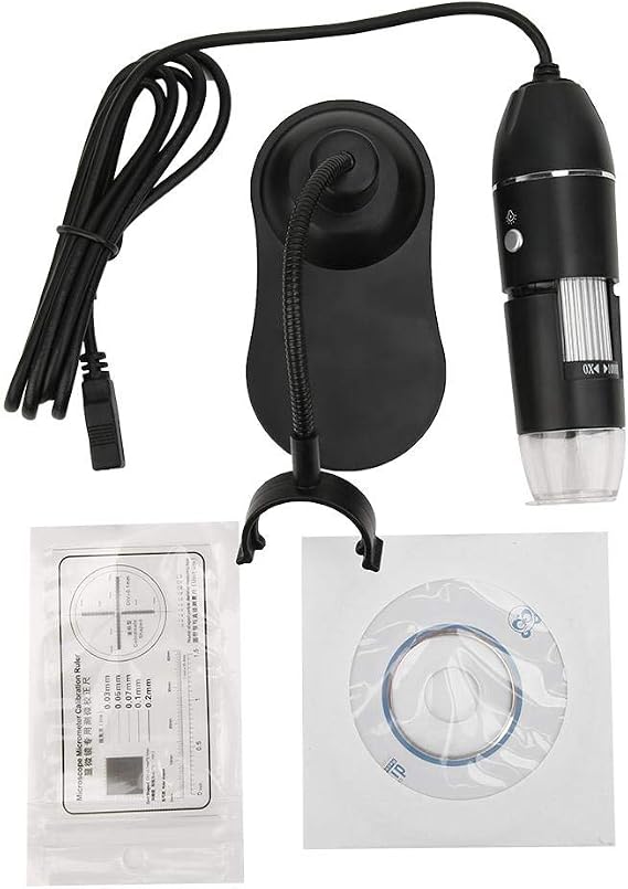 Digital Microscope,50X-1000X USB Digital Microscope Electronic Microscope with Bracket,1920 * 1080 Image Resolution,With adjustable 8 LED lights