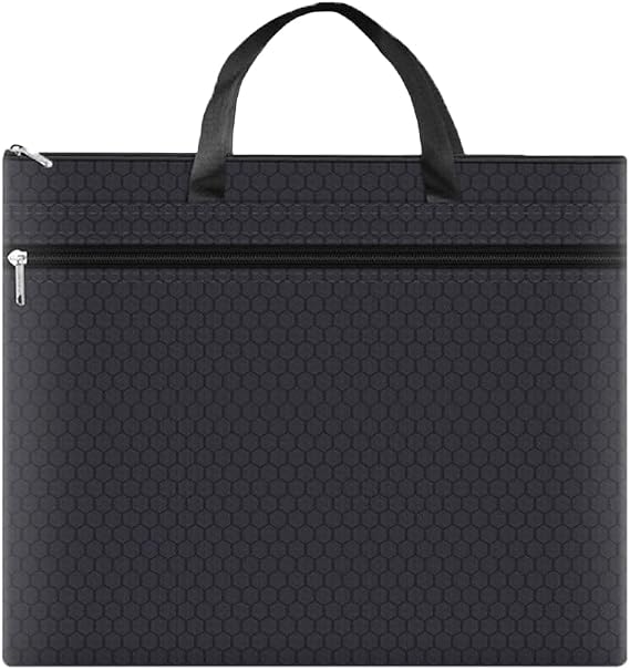 A3 Portable Document Bag - Large Capacity Zipper Art Portfolio Case A3 Waterproof Oxford Cloth File Organizer for Business Office Travel