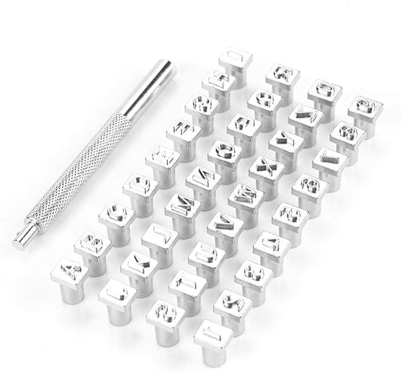 Steel Letter Number Stamp Set, Durable Alloy Steel Stamping Punch Tool for Jewelry Leather Crafts 6mm 36 Piece(6mm)