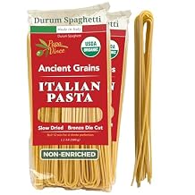 Papa Vince Organic Whole Wheat Spaghetti Noodles Made in Italy, Non-Enriched, No Folic Acid Organic Ancient Grain Pasta, Non-GMO, Artisan Bronze Die Cut, Slow Dried for Perfect Texture