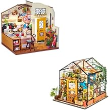 Rowood DIY Miniature House Kits for Adults,Cathy's Flower House Bundle Homey Kitchen,Craft Kits for Adults, Home Decor Gifts for Teens