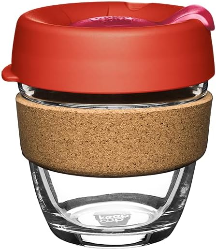 KeepCup Reusable Coffee Cup - Brew Tempered Glass and Natural Cork, S 8oz/227ml - Daybreak