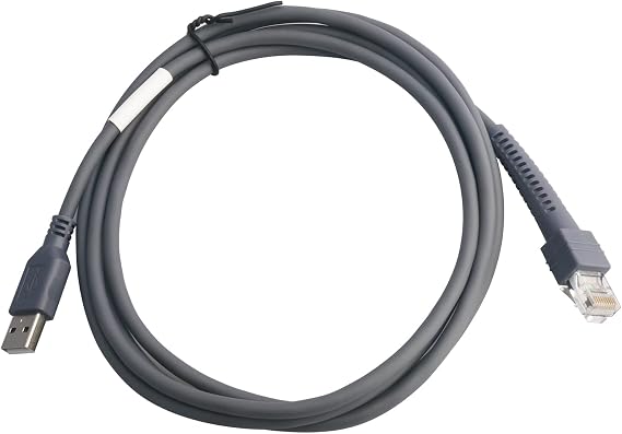 VOTTAN Barcode Scanner USB Cable LS2208/A LI2208 LS4278 STB4278 LI4278 USB to RJ45 Compatible for Motorola Symbol Zebra (2M / 6FT Flatted USB Port)