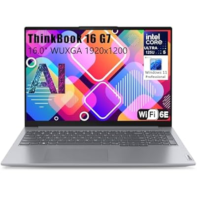 Lenovo Thinkbook 16 G7 Ultra 5 Premium Laptop Computer Intel 12-Core 16 FHD 64GB DDR5 RAM, 2TB PCIe SSD Thunderbolt 4 WiFi 6E RJ45 Win 11 Pro NPU AI Experience Copilot Business Laptop Vent-HEA