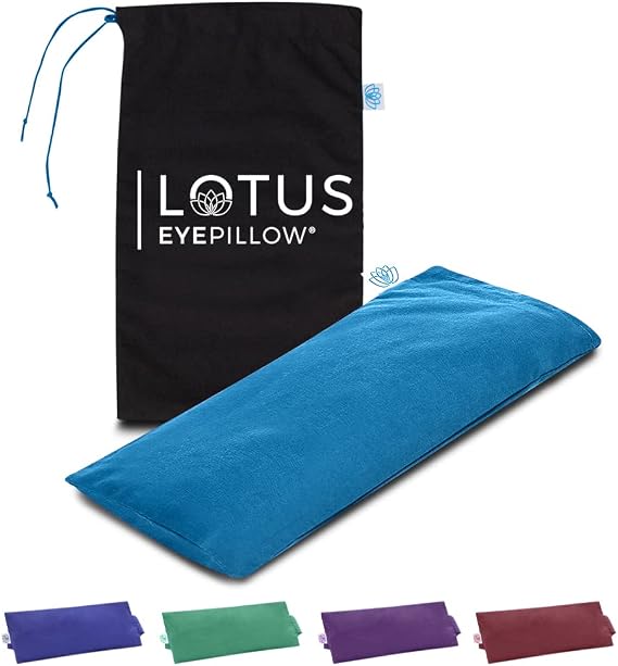 Lotus Lavender Eye Pillow - Weighted Mask for Yoga & Sleep, Blue