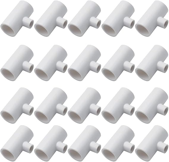 PVC Tee Fittings for Threaded Nipples Chicken Waterer- Reducing Tee Fittings for Schedule 40 PVC Piping with 1/8'' FPT Threads (20)
