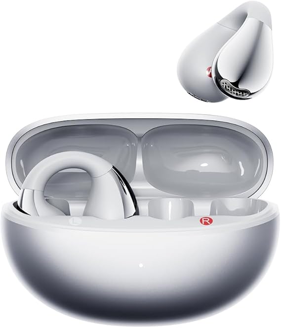 QCY Crossky C30S Open Ear Earbuds, Ultra-Comfort Clip On Ear Buds Wireless Bluetooth 6.0, LDAC Hi-Res Audio, Deep Bass, 40H Playtime, Fast Charging, IPX5 Waterproof SportsRunning Earphones