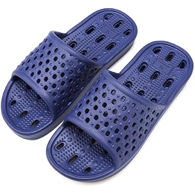 clootess Shower Shoes Slide for Men and Women Holes Bath Slipper Bathroom Sandal Pool Gym College Dorm Non-Slip