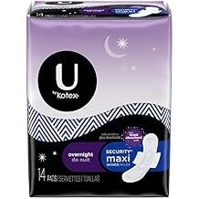 Kotex Security Overnight Maxi Pads with Wings, 14 Count